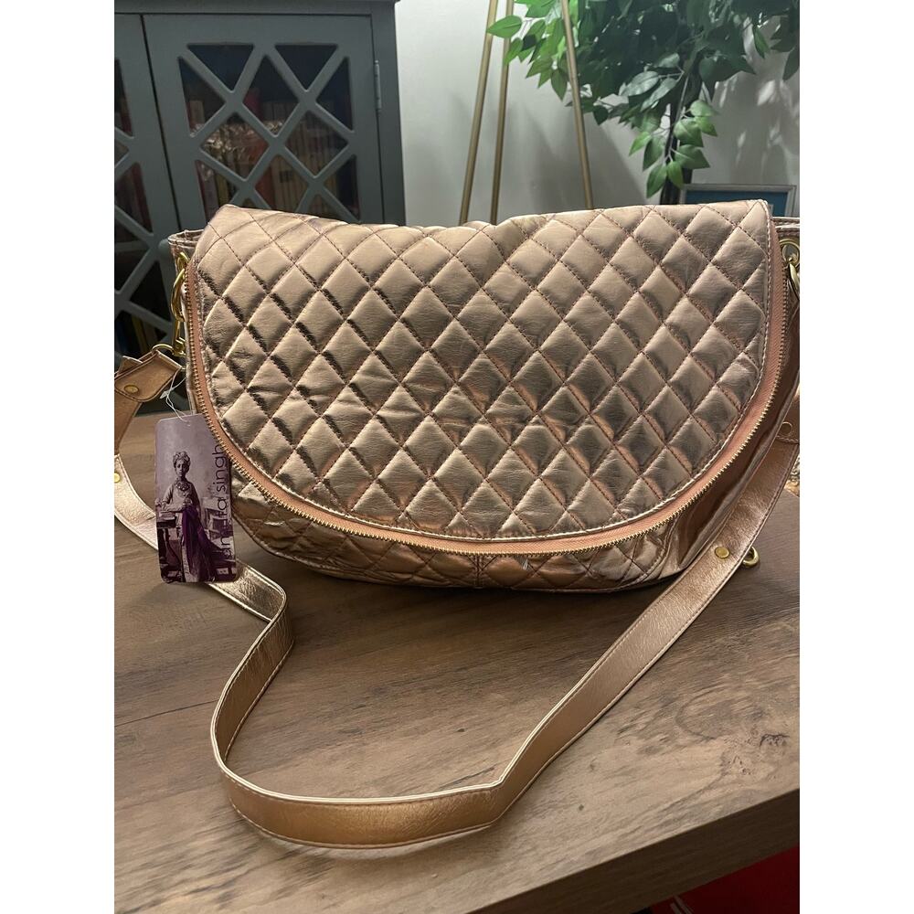 Amrita Singh Metallic Rose Gold Crossbody